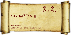 Kun Károly névjegykártya