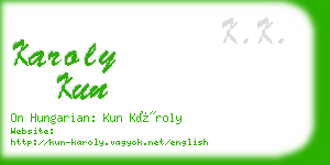 karoly kun business card